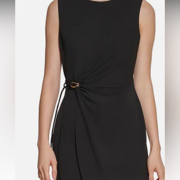 Calvin Klein - Little Black Dress - Tie Waist - Size 10 - Picture 4 of 5